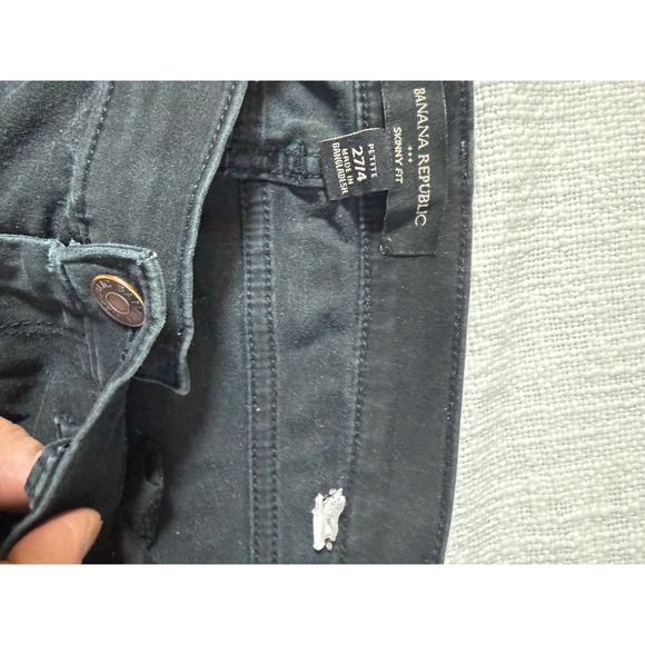 Banana Republic Skinny Fit Jeans Womens 27/4 Petite Black Denim Pants - Picture 5 of 5
